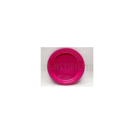 Plato de plástico redondo 9" Magenta 20 pz
