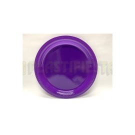 Plato de plástico redondo No.3 Sólido Morado 25 pz