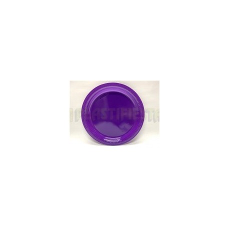 Plato de plástico redondo No.3 Sólido Morado 25 pz