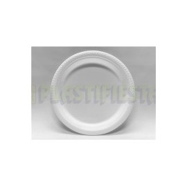 Plato de plástico redondo 9" Blanco 20 pz