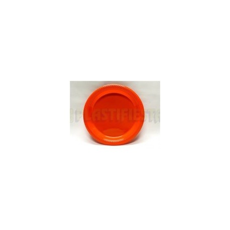 Plato de plástico redondo 9" Naranja 20 pz