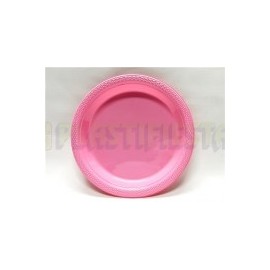 Plato de plástico redondo 9" Rosa bebé 20 pz