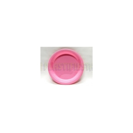 Plato de plástico redondo 9" Rosa bebé 20 pz