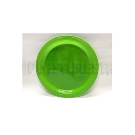 Plato de plástico redondo No.5 Sólido Verde kiwi 25 pz