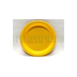 Plato de plástico redondo 9" Amarillo brillante 20 pz