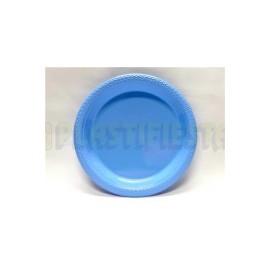 Plato de plástico redondo 9" Azul bebé 20 pz