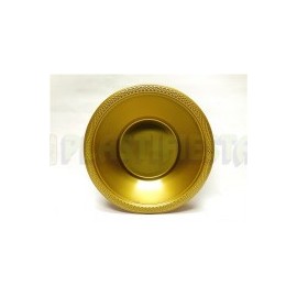 Plato hondo plástico 12 oz Dorado 20 pz