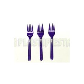 Tenedor mediano Morado 25 pz