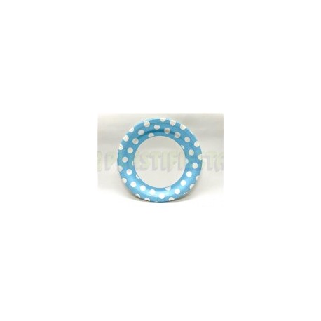 Plato fiesta Polka dots Azul bebé 8 pz