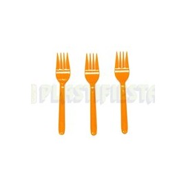 Tenedor mediano Naranja 25 pz