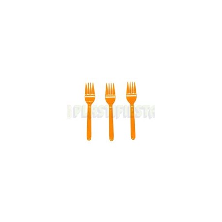 Tenedor mediano Naranja 25 pz