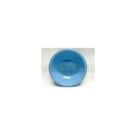 Plato hondo plástico 12 oz Azul bebé 20 pz