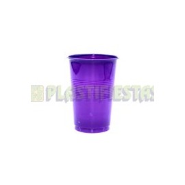 Vaso de plástico 8 oz Sólido Morado 25 pz