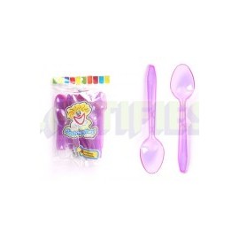 Cuchara chica Morada neón 50 pz