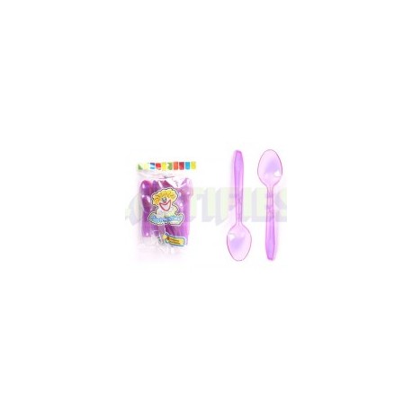 Cuchara chica Morada neón 50 pz