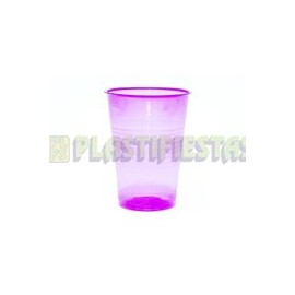 Vaso de plástico 8 oz neón Morado 25 pz