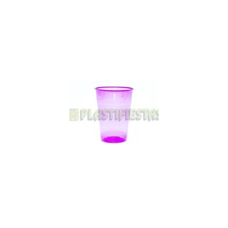 Vaso de plástico 8 oz neón Morado 25 pz