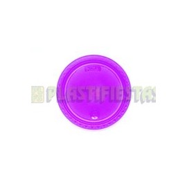 Plato de plástico redondo No.5 neón Morado 25 pz