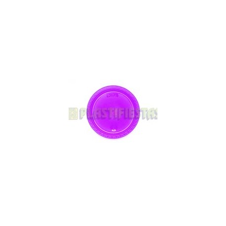 Plato de plástico redondo No.5 neón Morado 25 pz