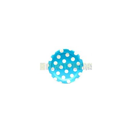 Plato pastelero polka dots Azul bebé 8 pz