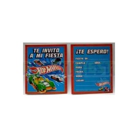 Invitación Hot Wheels 6 pz