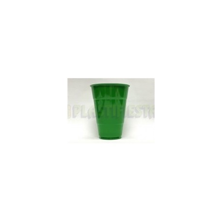 Vaso de plástico 14 oz Verde bandera 25 pz