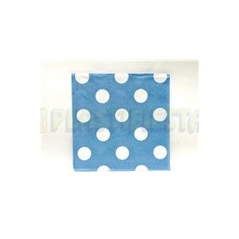 Servilleta cóctel Polka dots Azul bebé 16 pz