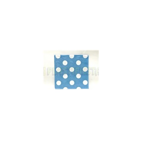 Servilleta cóctel Polka dots Azul bebé 16 pz
