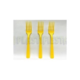 Tenedor Amarillo brillante 20 pz