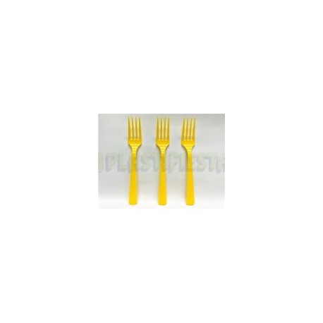 Tenedor Amarillo brillante 20 pz