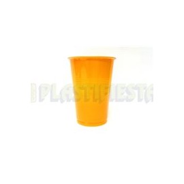 Vaso de plástico 8 oz Sólido Naranja 25 pz