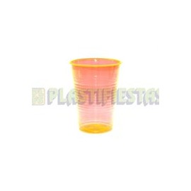 Vaso de plástico 8 oz neón Naranja 25 pz