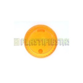 Plato de plástico redondo No.5 neón Naranja 25 pz