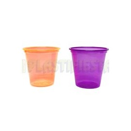 Vaso 2 oz Naranja con Morado neón 50 pzs