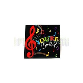 Invitación Notas musicales 8 pz