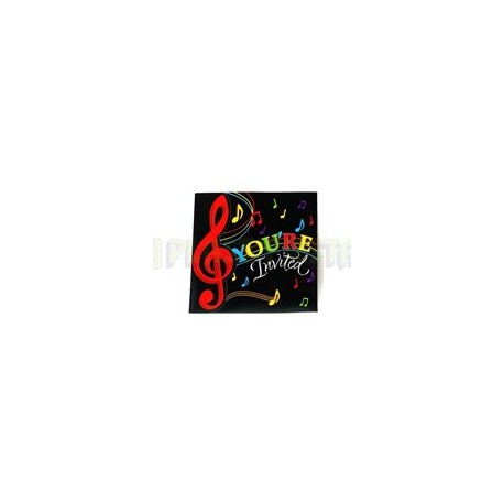 Invitación Notas musicales 8 pz