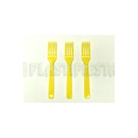 Tenedor Amarillo pálido 24 pz