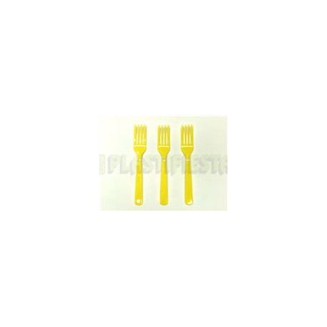 Tenedor Amarillo pálido 24 pz