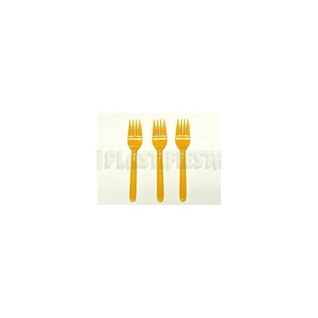 Tenedor mediano Amarillo brillante 25 pz