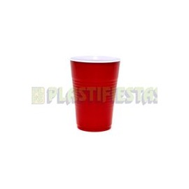 Vaso de plástico 8 oz Sólido Rojo 25 pz