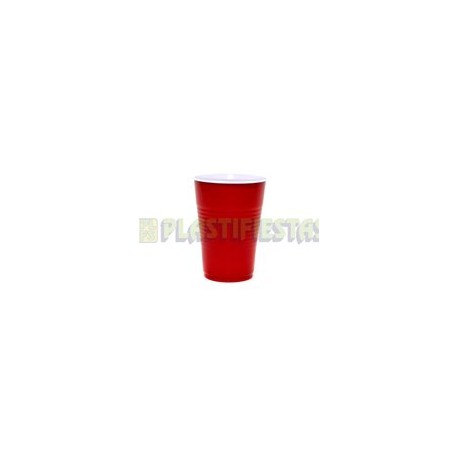 Vaso de plástico 8 oz Sólido Rojo 25 pz
