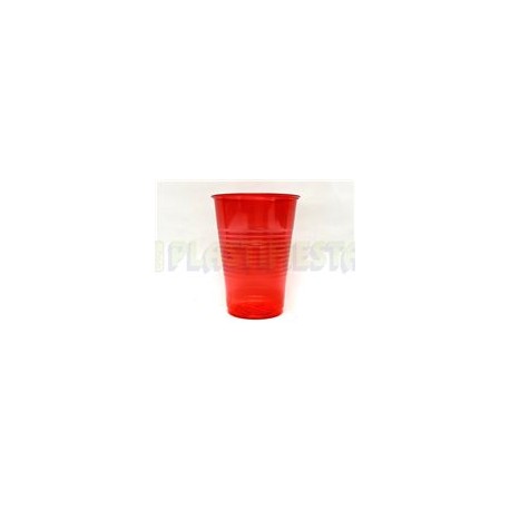 Vaso de plástico 8 oz neón Rojo 25 pz
