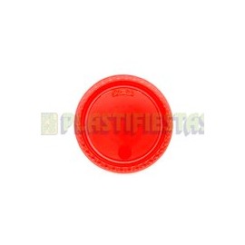 Plato de plástico redondo No.5 neón Rojo 25 pz
