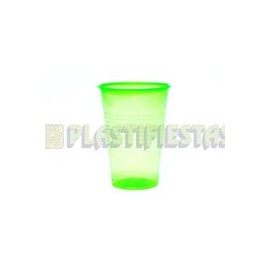 Vaso de plástico 8 oz neón Verde 25 pz