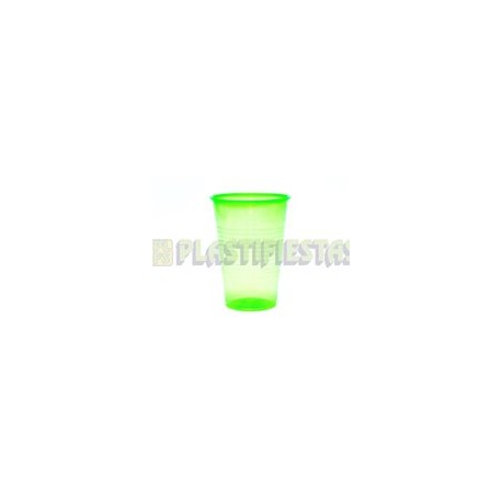 Vaso de plástico 8 oz neón Verde 25 pz