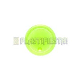 Plato de plástico redondo No.5 neón Verde 25 pz