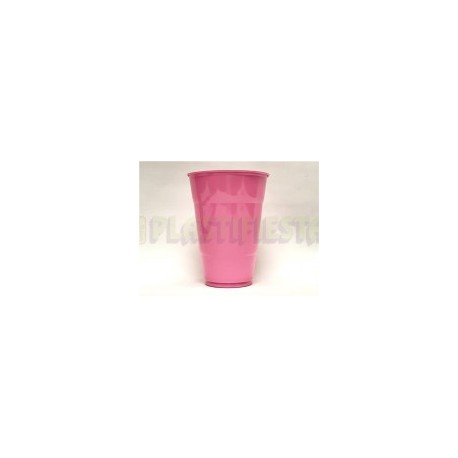 Vaso de plástico 14 oz Rosa 25 pz