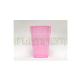 Vaso de plástico 8 oz Sólido Rosa bebé 25 pz