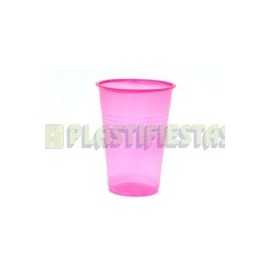 Vaso de plástico 8 oz neón Rosa 25 pz