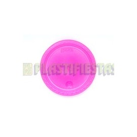 Plato de plástico redondo No.3 neón Rosa 25 pz